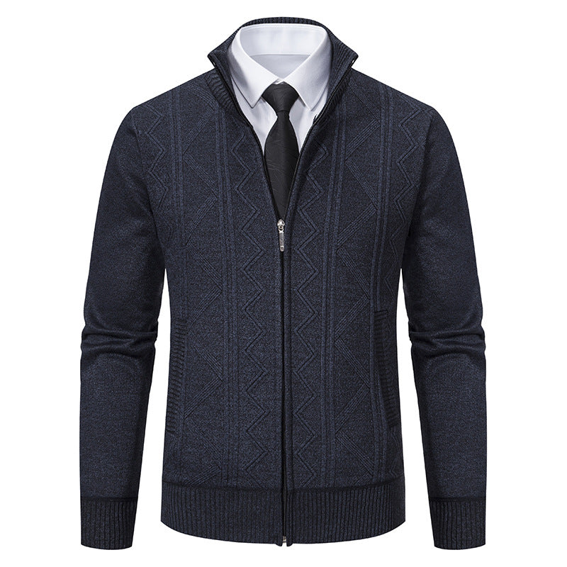 Men's Stand Collar Wool Cardigan