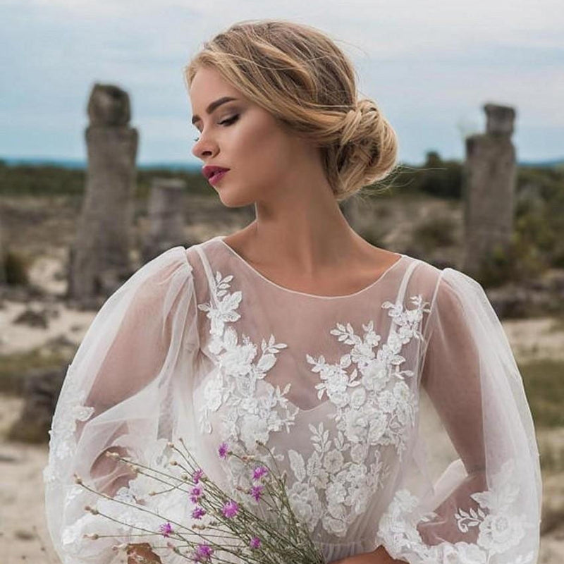 Embroidered Gauze Wedding Dress