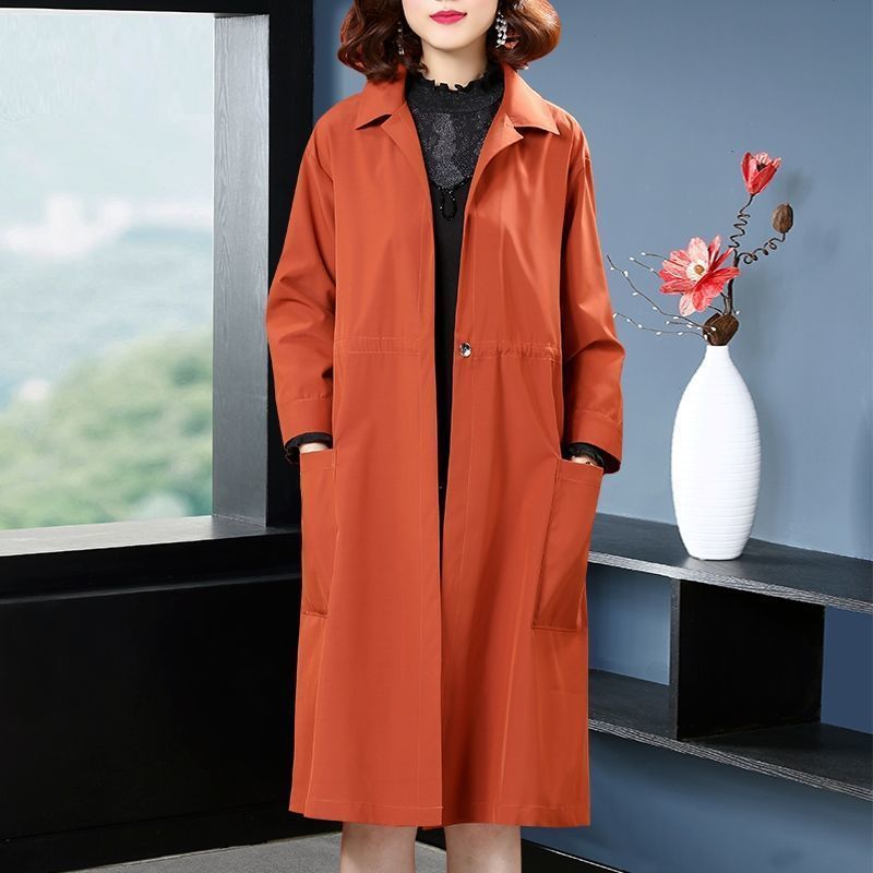 Plus Size Below-Knee Trench Coat