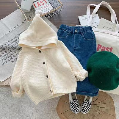 Kids' Hooded Knit Cardigan