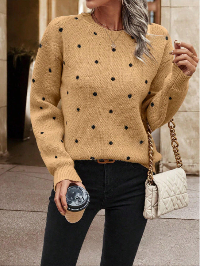 Polka Dot Knit Sweater