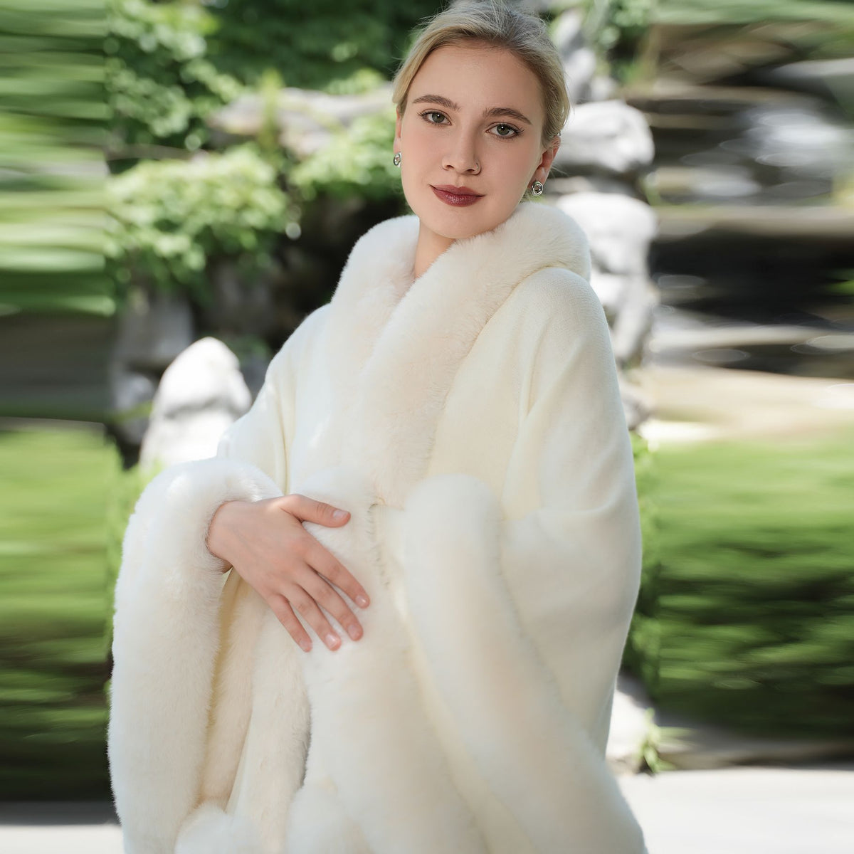 Plus Size Knit Cloak Coat