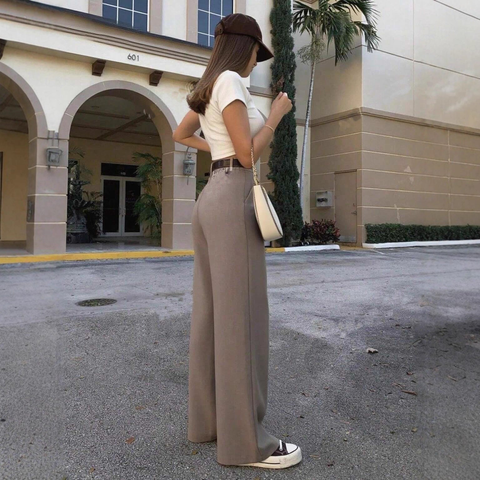 Cross-border Ready-to-Ship New Womens Elegant Retro High-Waist Long Pants