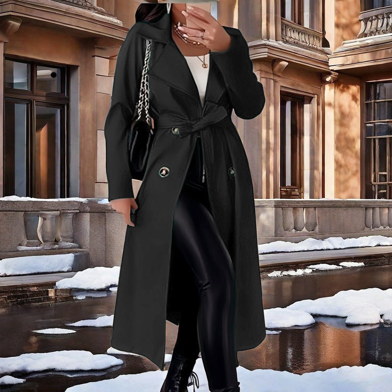 Plus Size Belted Trench Coat