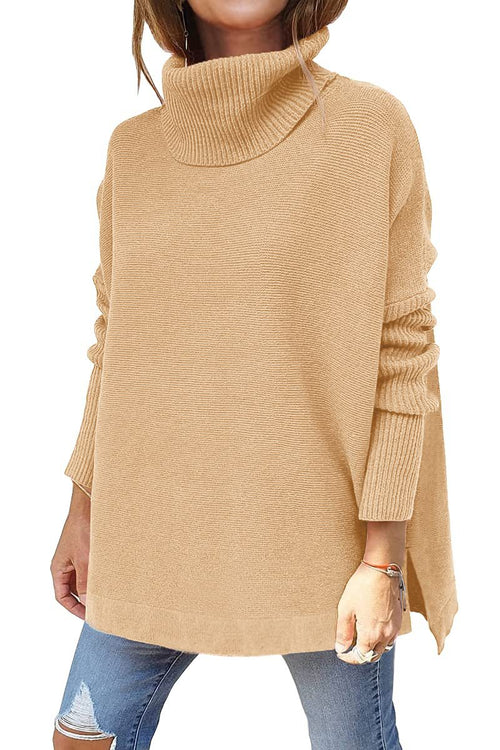 Batwing Turtleneck Tunic Sweater