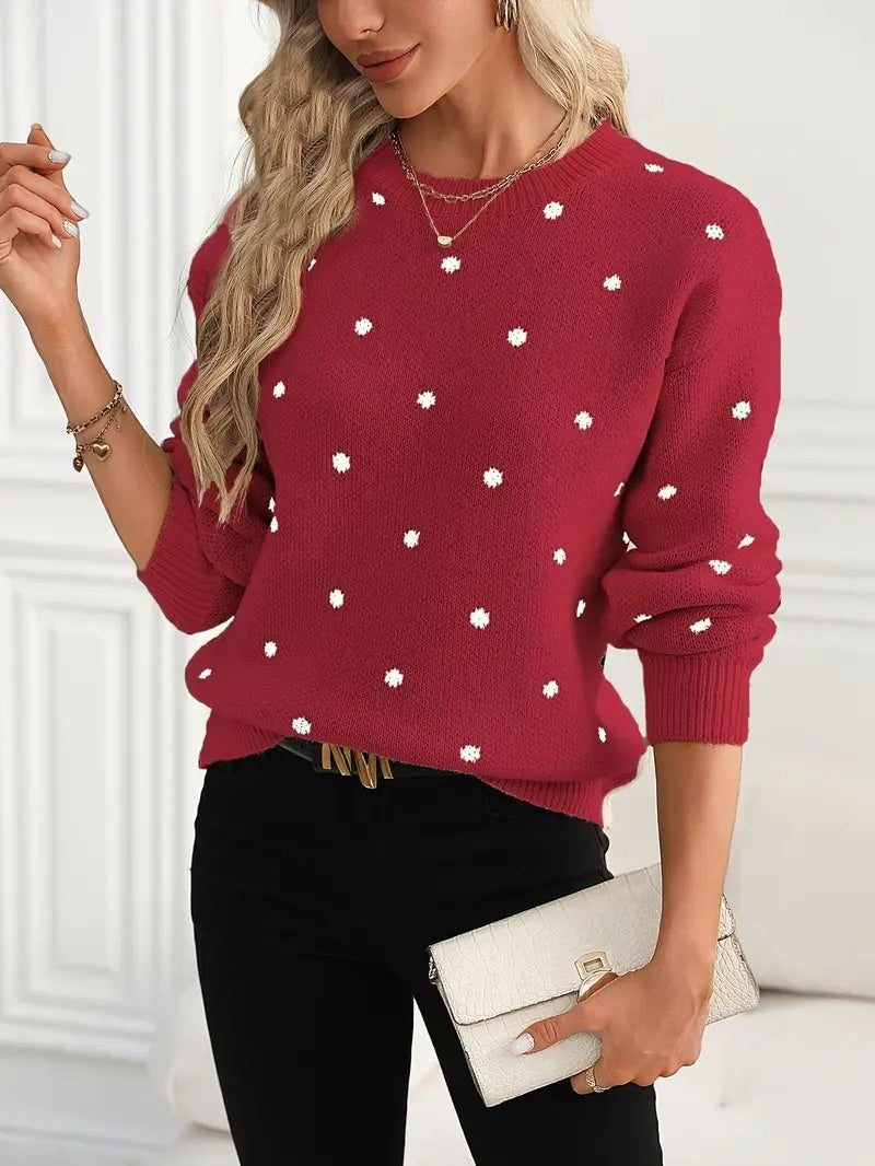 Polka Dot Knit Sweater