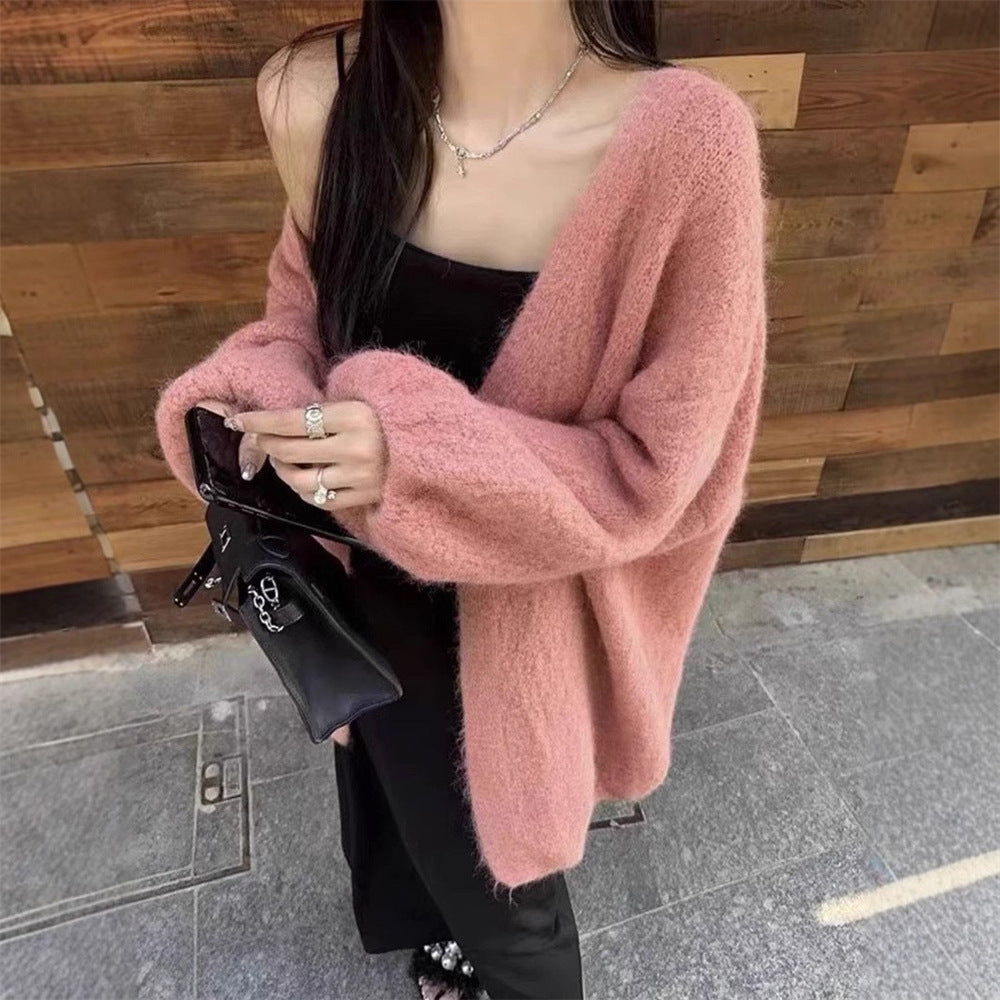 Plus Size Soft Knit Sweater Coat