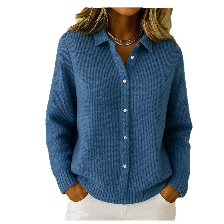 Button Lapel Sweater