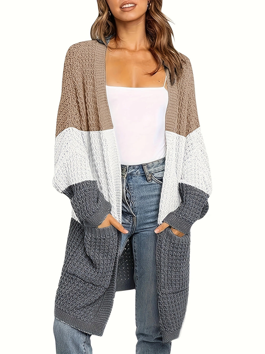 Plus Size Boho Open Knit Cardigan