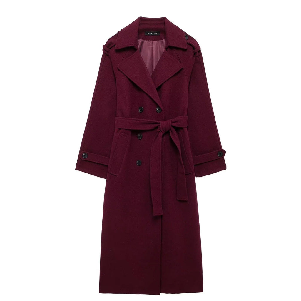 Belted Wool Trench Coat