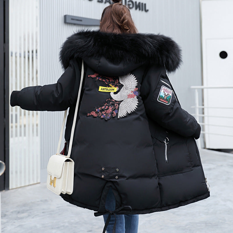 Plus Size Fur Collar Down Coat