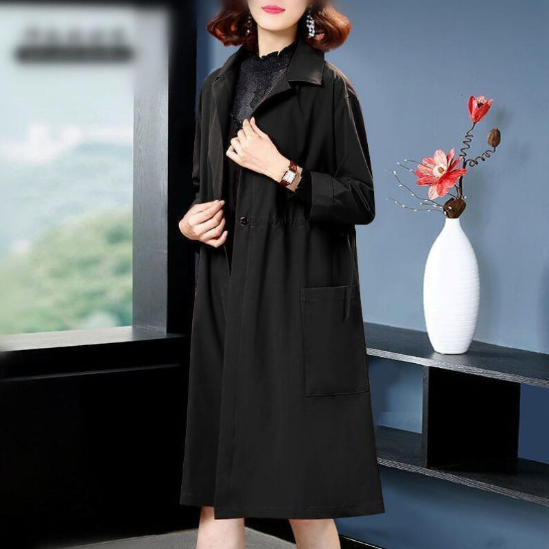 Plus Size Below-Knee Trench Coat