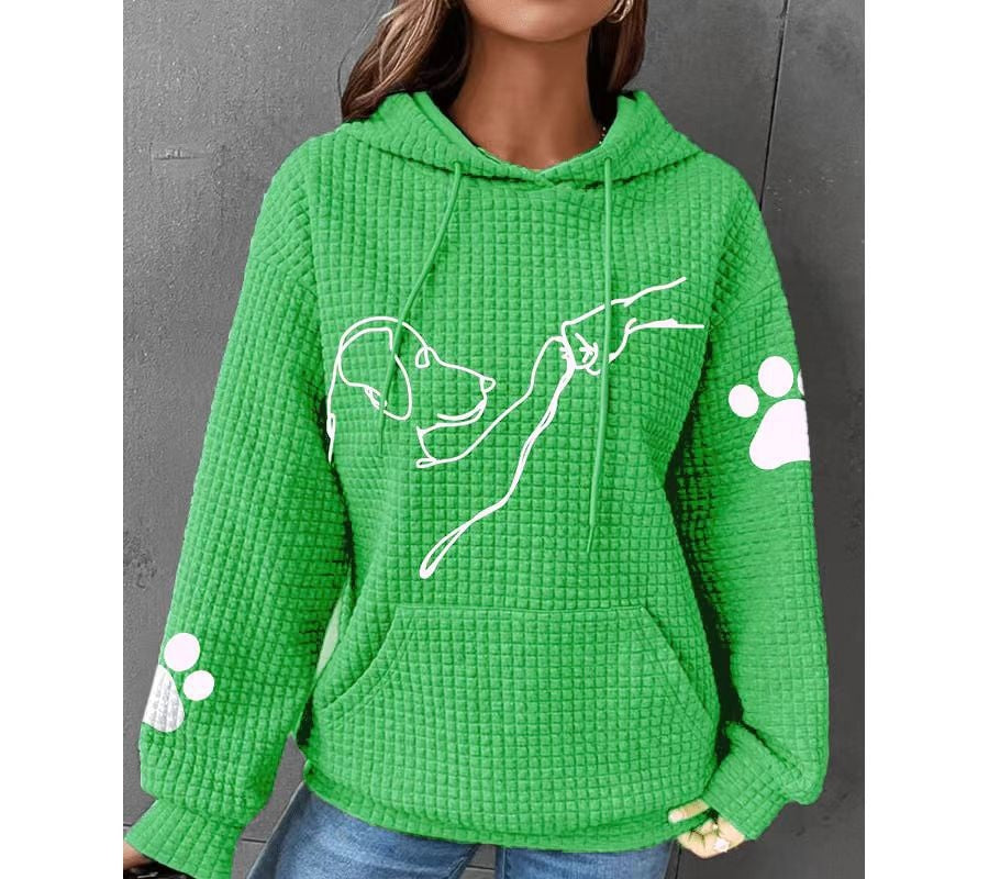 Waffle Dog Print Hoodie
