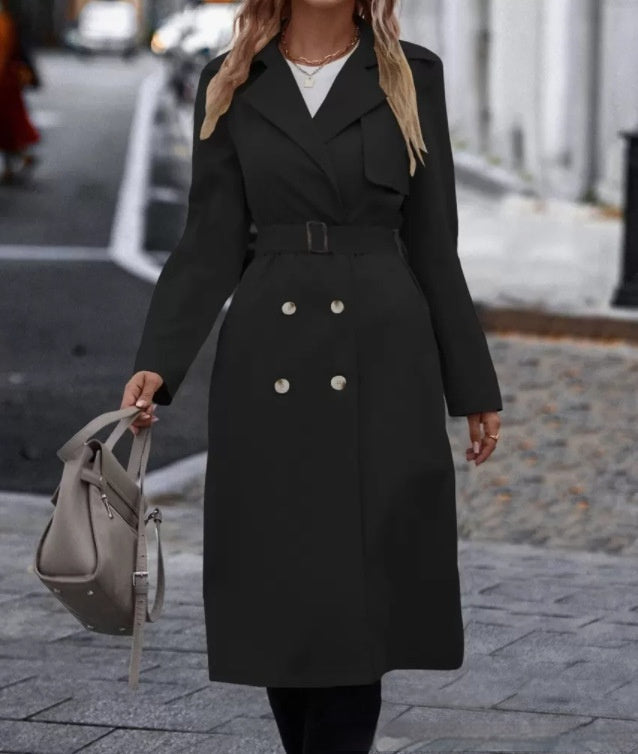Belted Double-Breasted Trench Coat