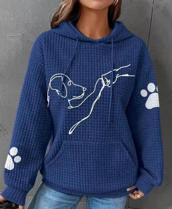Waffle Dog Print Hoodie