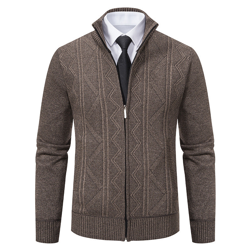 Men's Stand Collar Wool Cardigan