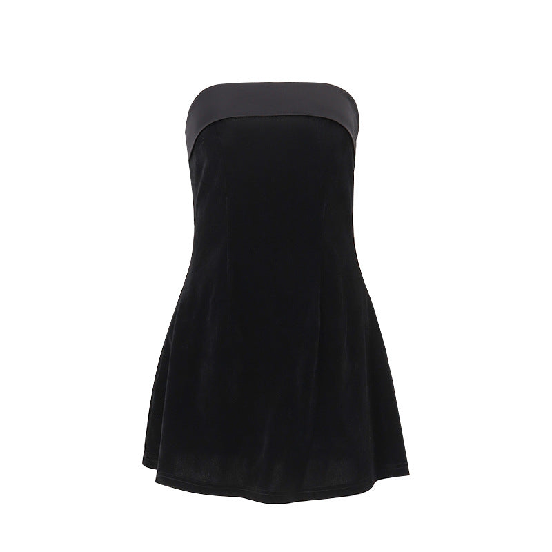 Strapless A-Line Zip Mini Dress