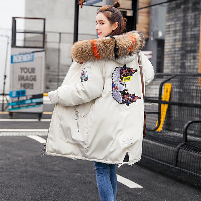 Plus Size Fur Collar Down Coat