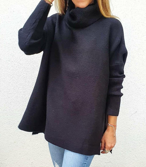Batwing Turtleneck Tunic Sweater