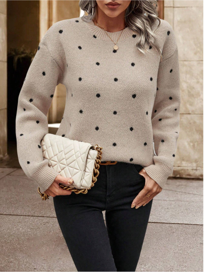 Polka Dot Knit Sweater