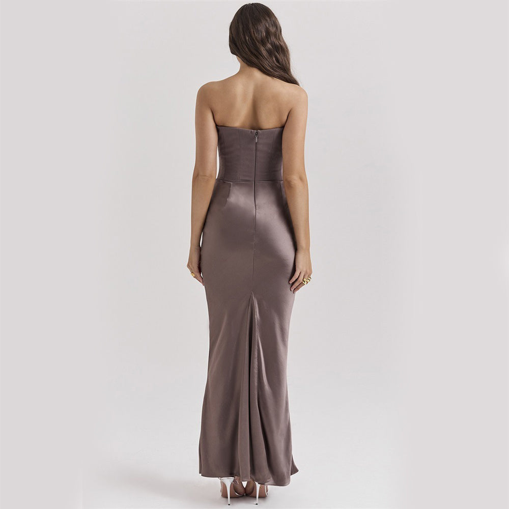 Strapless Backless Evening Maxi Dress
