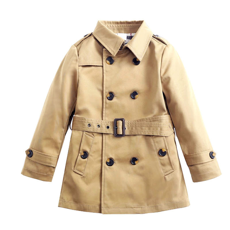 Boys' Mid-Length Trench Coat