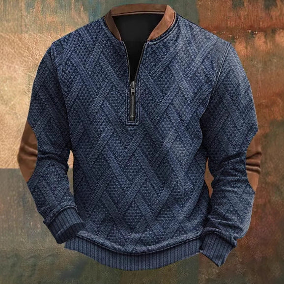 Men's Printed Half-Zip Sweater