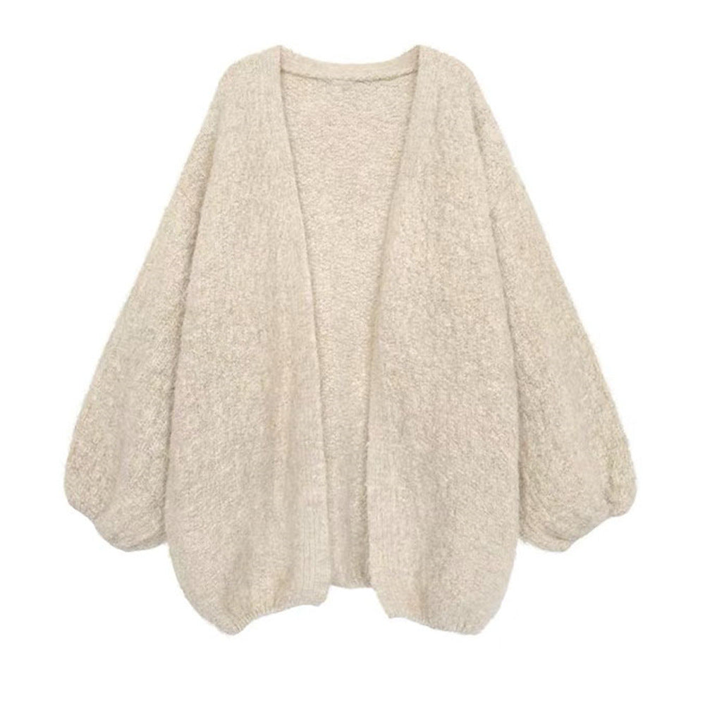 Plus Size Soft Knit Sweater Coat