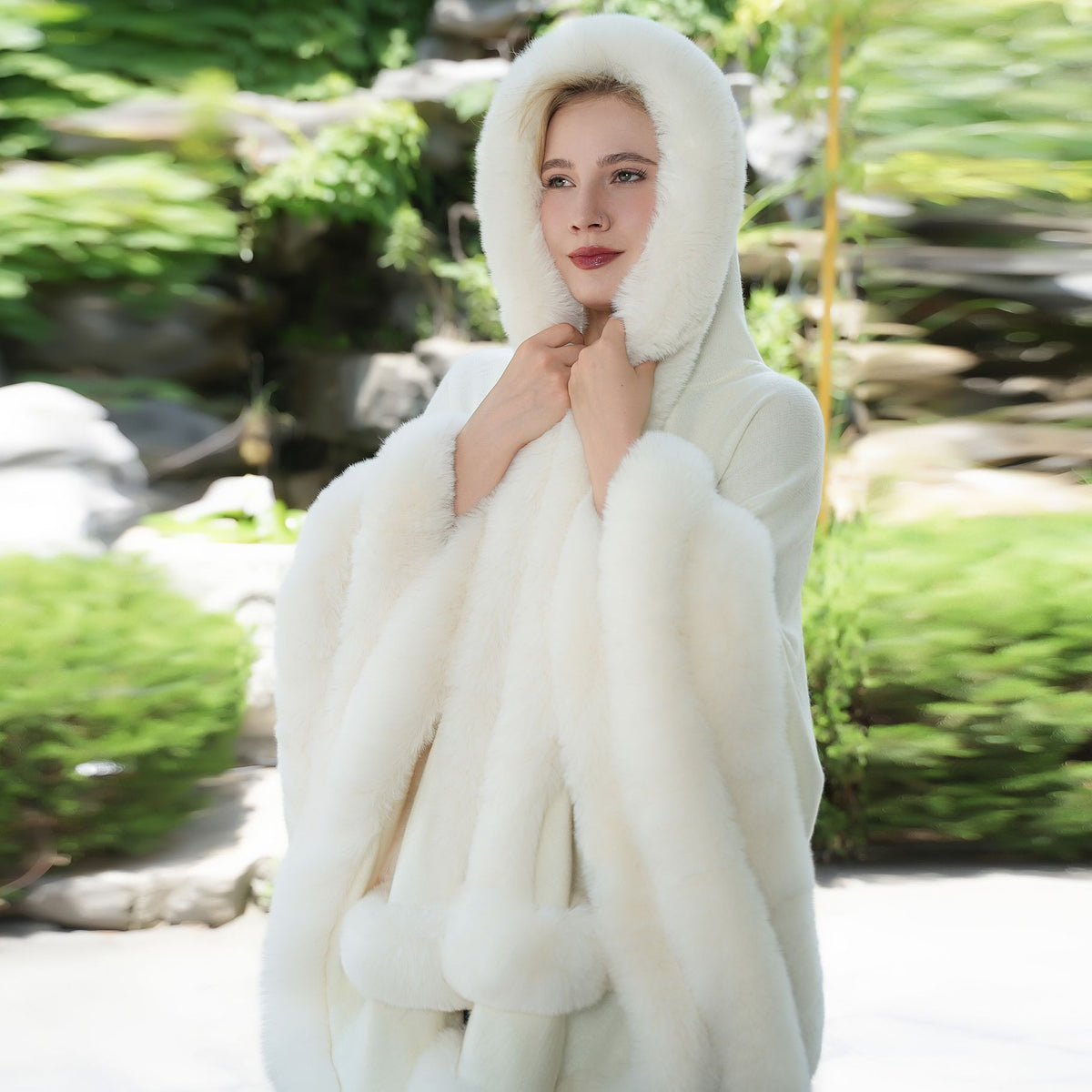 Plus Size Knit Cloak Coat