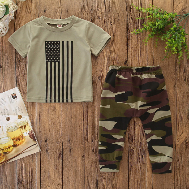 Little Boys' Camo Flag Summer Set