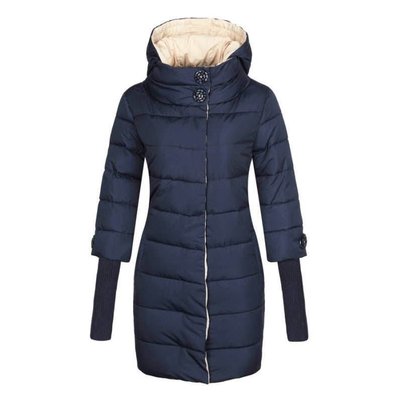 Plus Size Hooded Cotton Jacket