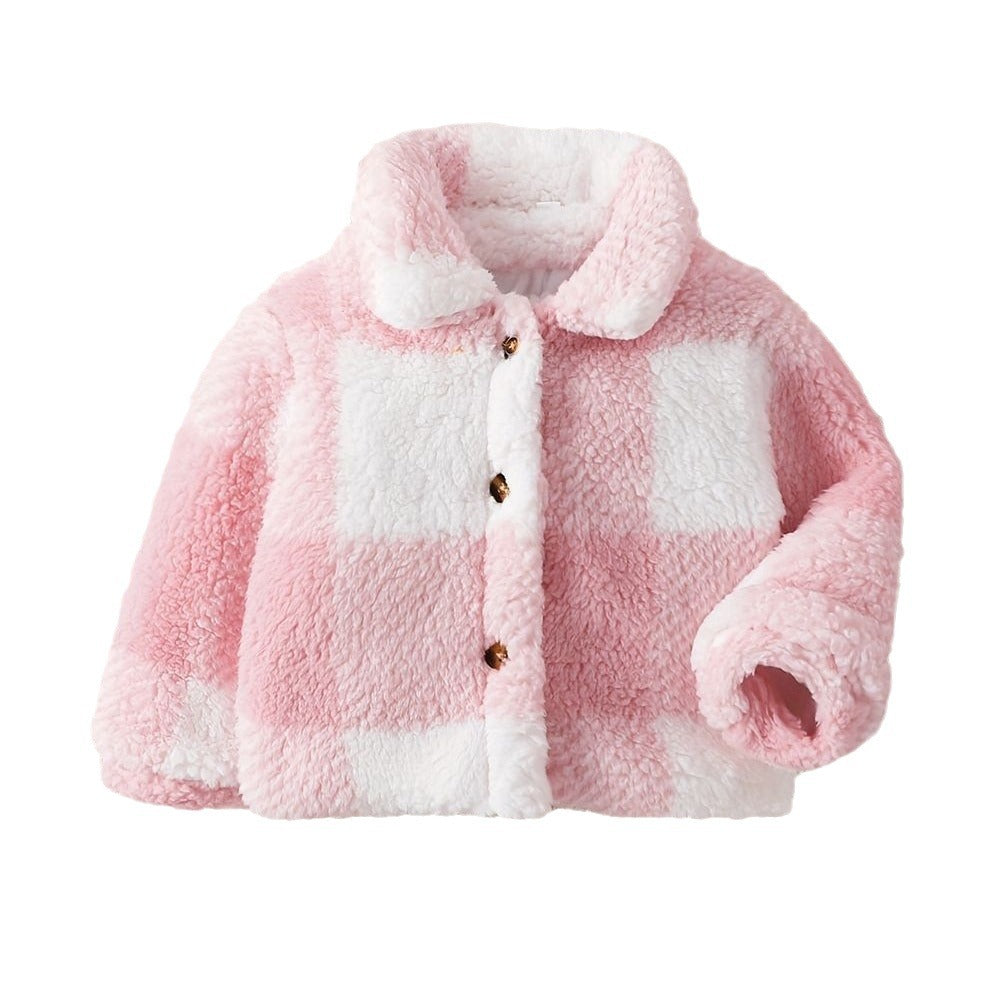 Girls' Plaid Fleece Jacket
