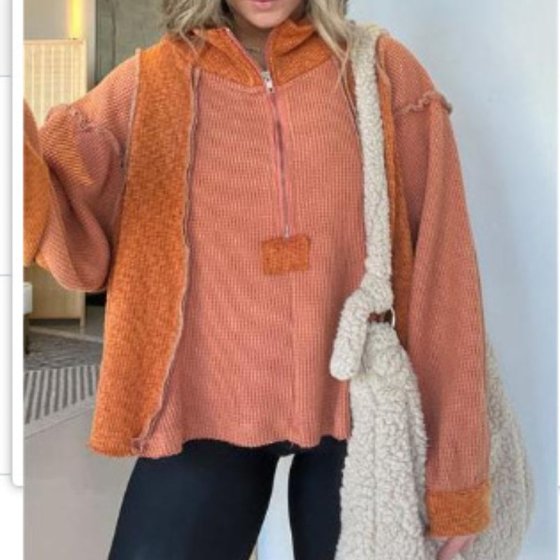 Cropped Frayed Sweater