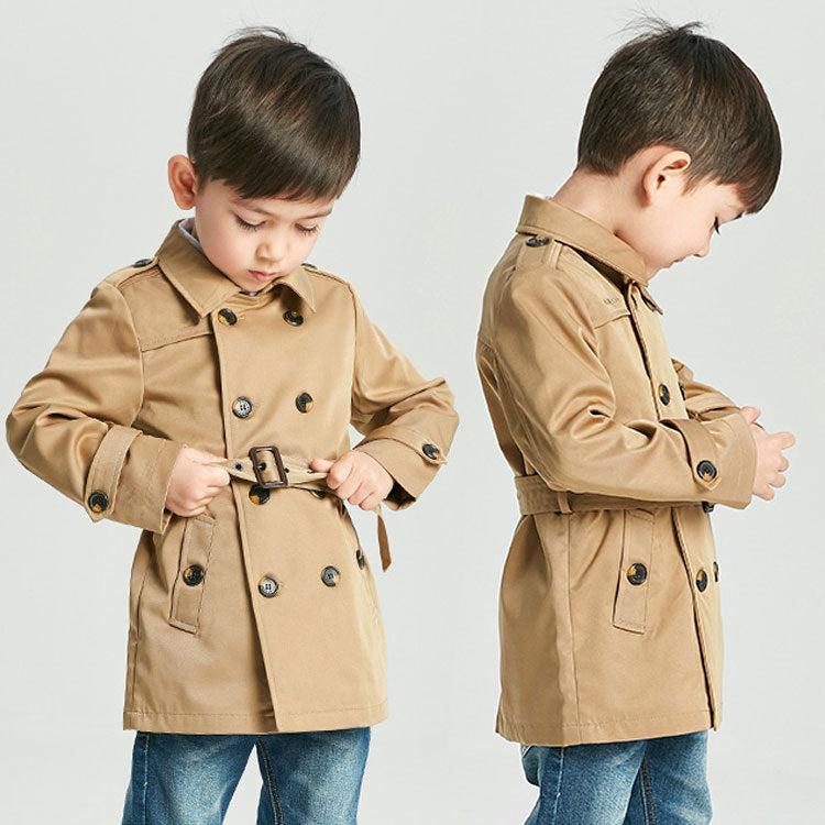 Boys' Mid-Length Trench Coat