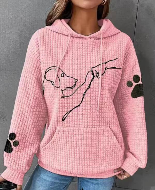 Waffle Dog Print Hoodie