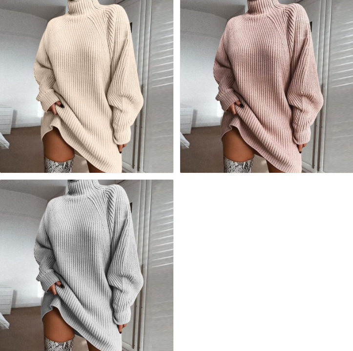 Turtleneck Long Sweater Dress