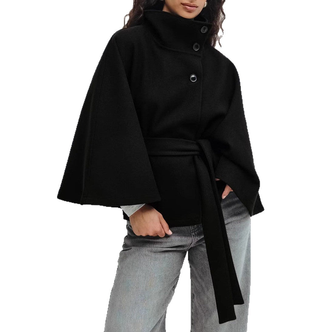 Belted Batwing Coat