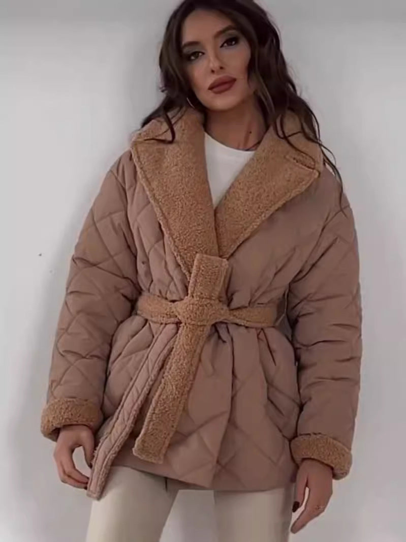 Belted Plaid Coat