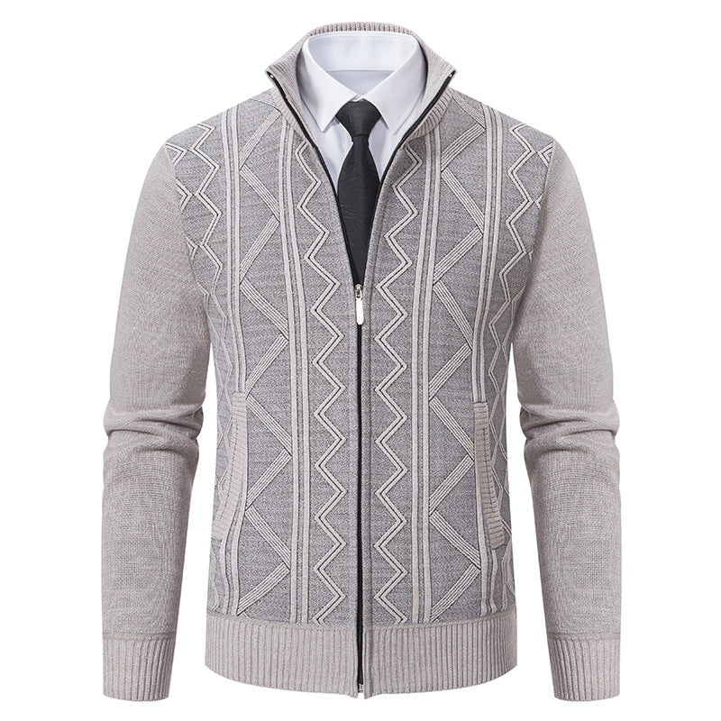 Men's Stand Collar Wool Cardigan