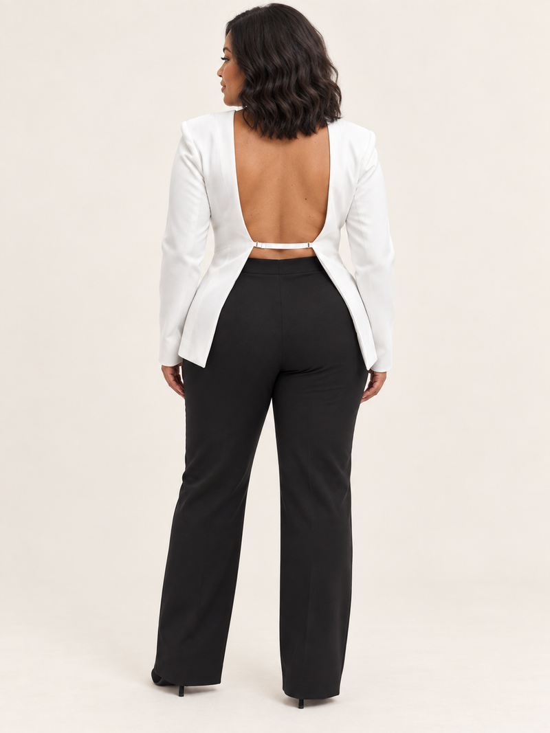 White Backless Blazer