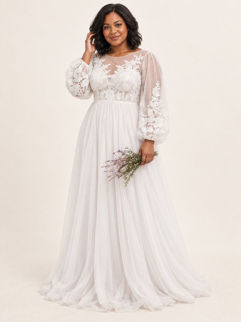 Embroidered Gauze Wedding Dress