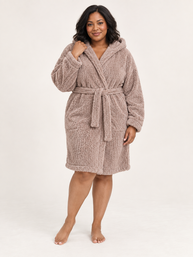 Sleep Robe Cozy Coral Fleece Bathrobe Loungewear Casual