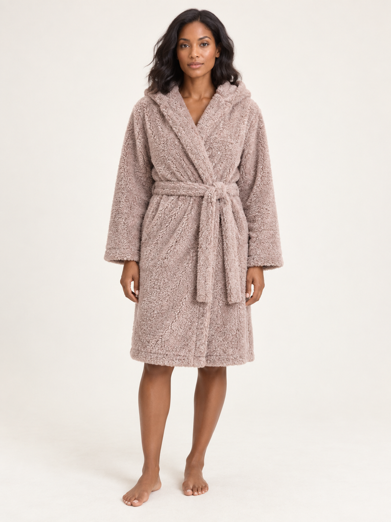 Sleep Robe Cozy Coral Fleece Bathrobe Loungewear Casual