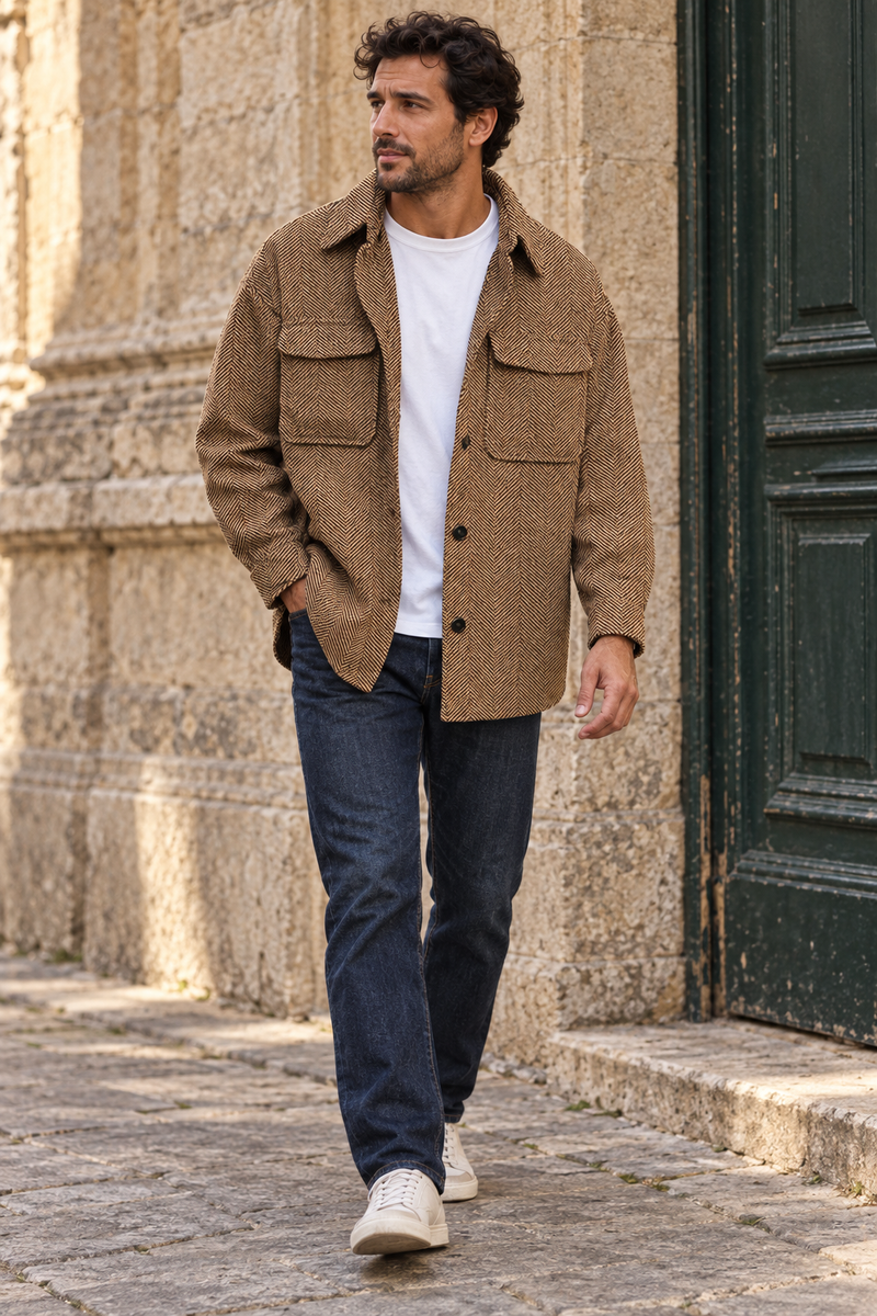 Herringbone Pocket Overshirt